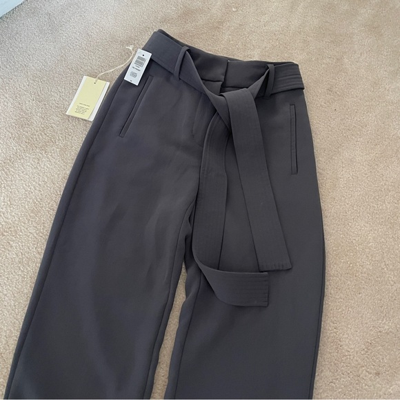 BRAND NEW ARITZIA Wilfred Tie-Front Pants in elegant charcoal size 00 - Picture 2 of 5